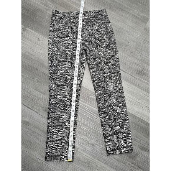 Jenna Rose Black White Abstract Business Casual High Waisted Straight Leg Pants - Picture 7 of 8